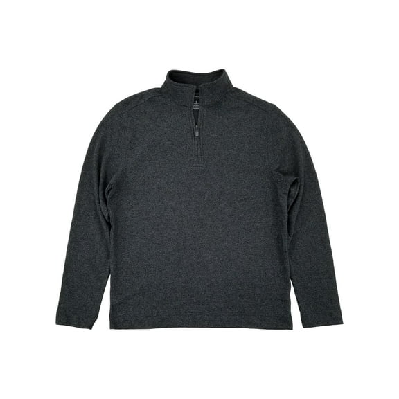 Van Heusen Mens Black Never Tuck Classic-Fit Quarter-Zip Pullover Sweatshirt S