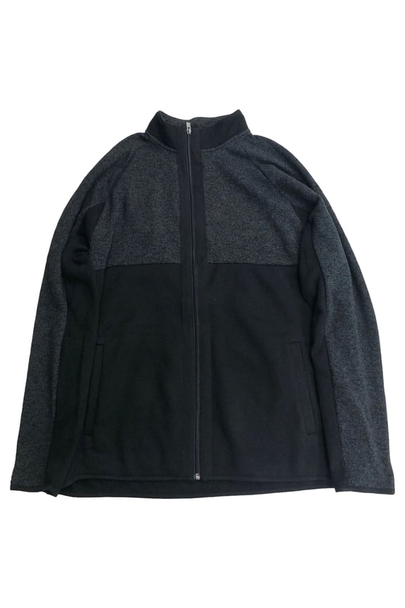 Mens Black Zip Front Mock Neck Sweatshirt Jacket XX-Large