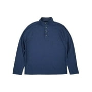 Van Heusen Mens Blue Barge Never Tuck Classic-Fit Button Mock Pullover XL