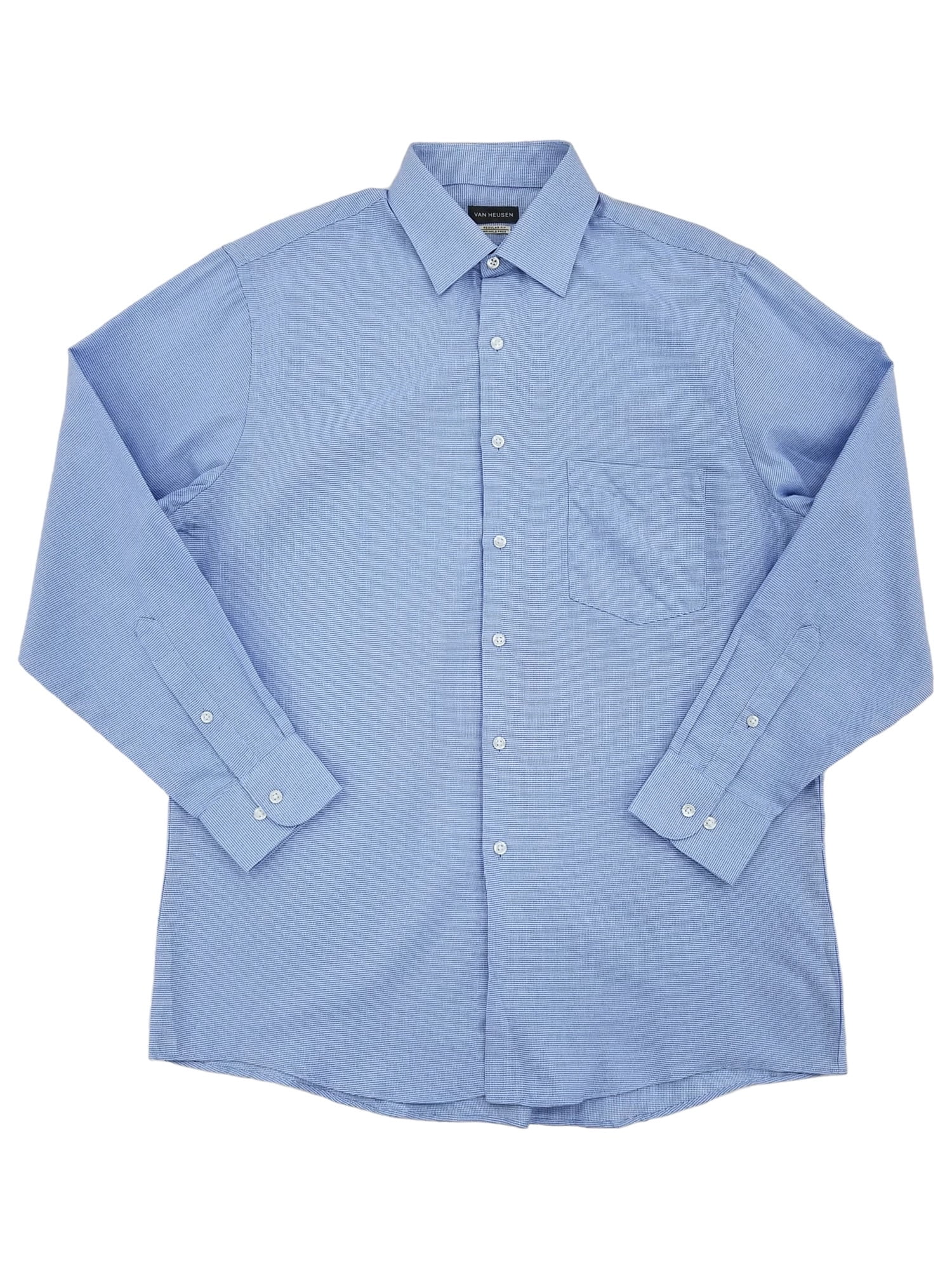Van Heusen Mens Blue Wave Long Sleeve Dress Shirt M15 15.5 32 33