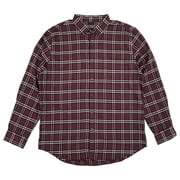 Van Heusen Mens Burgundy Plaid Long Sleeve Button-Down Shirt Large