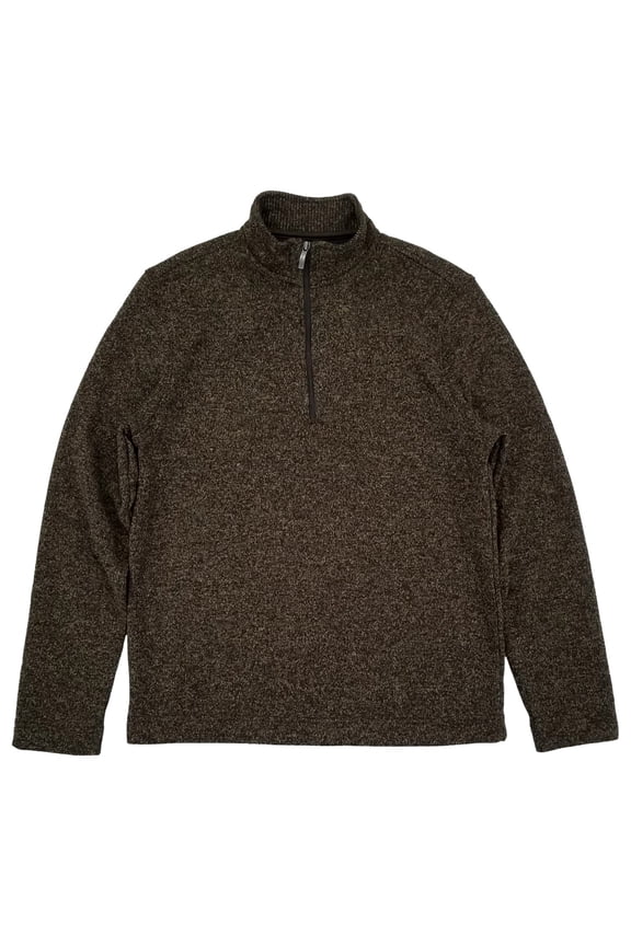 Mens Burnt Umber Flex Fleece Quarter-Zip Pullover Sweatshirt S