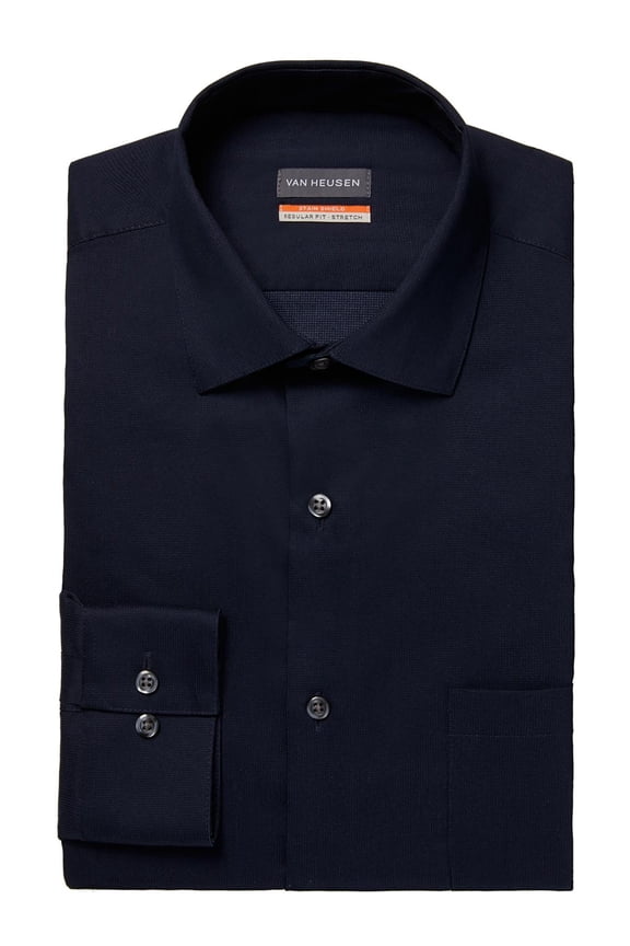 Men's Stain Shield Regular Fit Dress Shirt Blue Size 15X32X33
