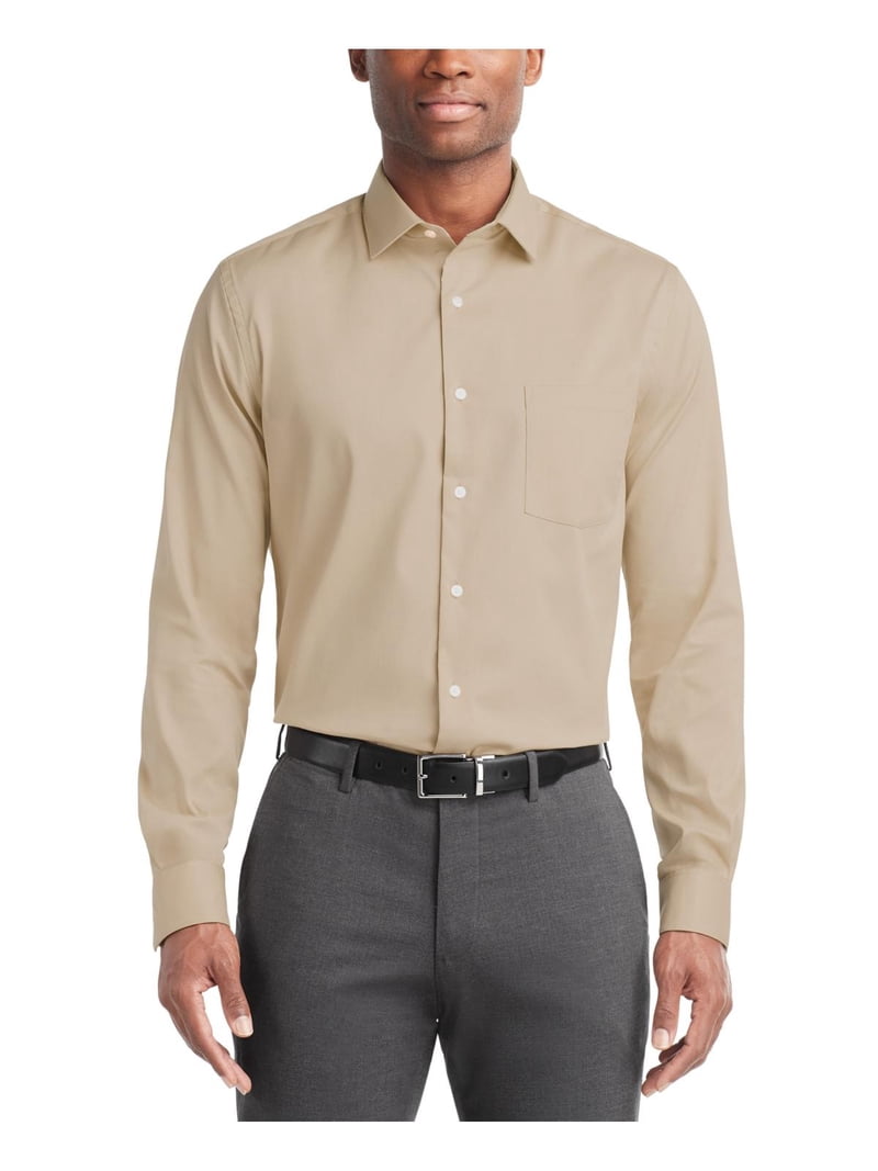 van heusen classic fit dress shirt Van Heusen Mens Regular Fit Flex Collar Dress Shirt , Size Large – Vanessa  Jane main image 1