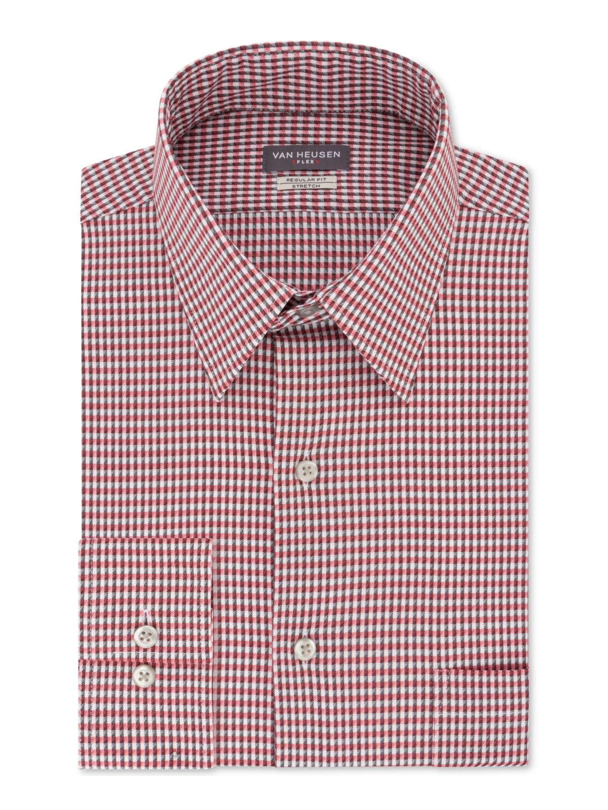 Van Heusen Mens Check Print Wrinkle Resistant Button-Down Shirt ...