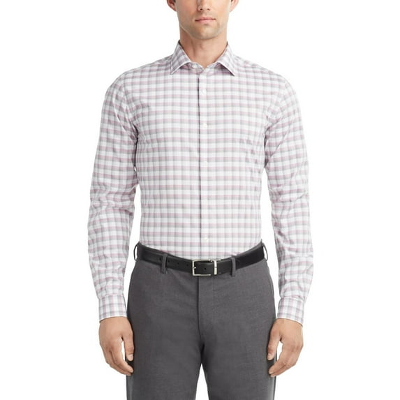 Van Heusen Men's Regular Fit Stain Shield Dress Shirt Barn Red 17 17.5 34 35