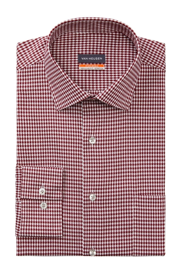 Mens Checkered Wrinkle Resistant Dress Shirt