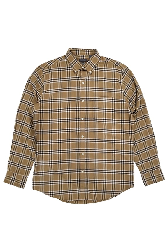 Mens Crockery Plaid Regular Fit Long Sleeve Button-Down Shirt X-Large