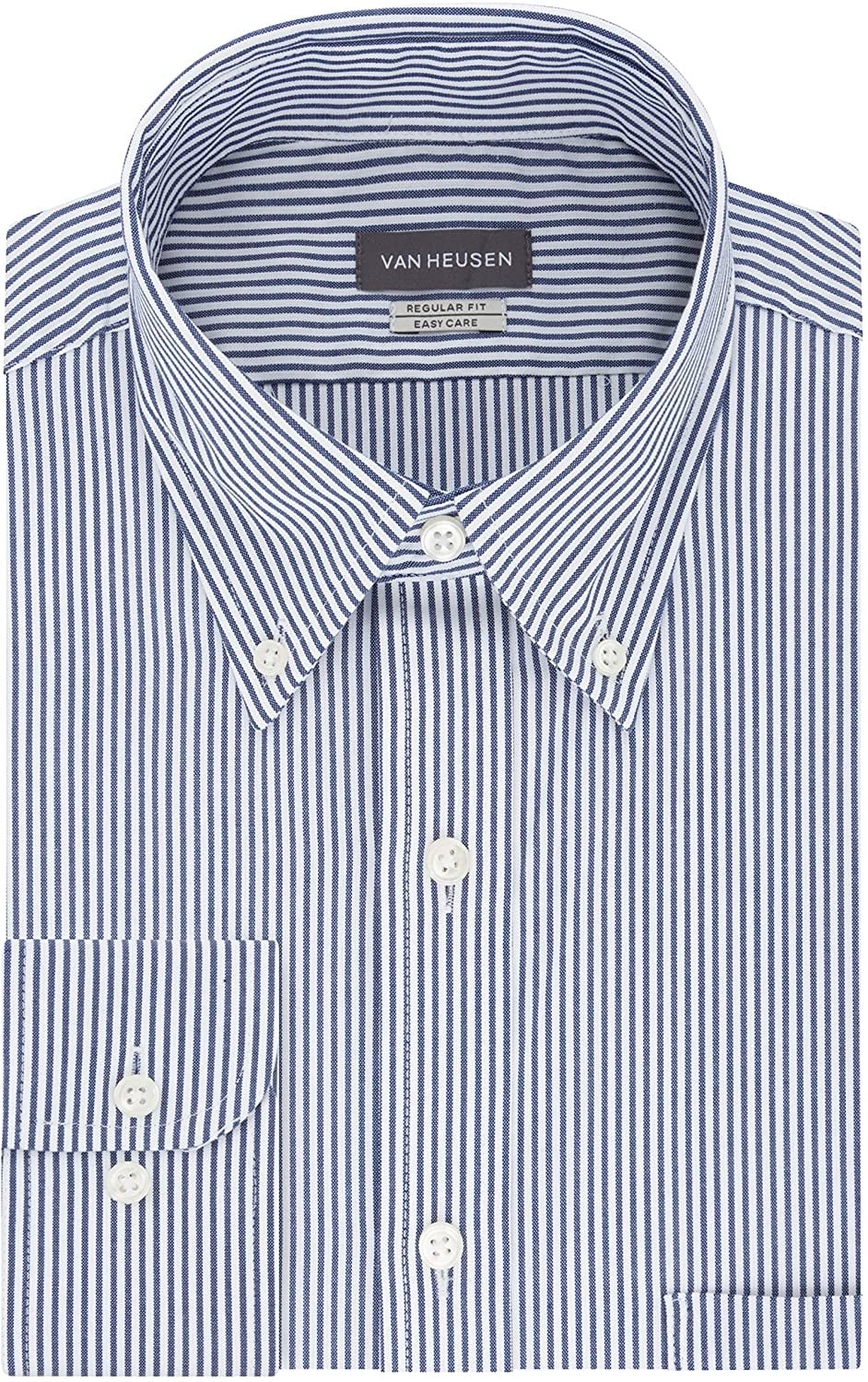 Van Heusen Mens Dress Shirt Regular Fit Pinpoint Stripe 16 Neck 3637