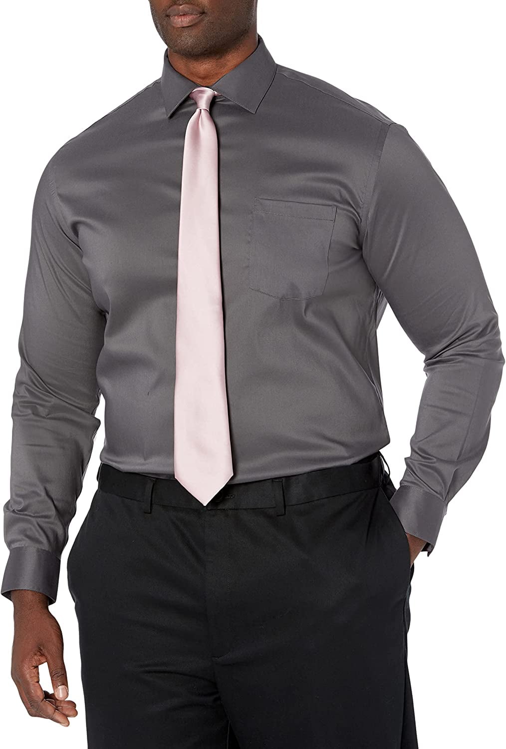 Van Heusen Mens Regular fit Dress Shirt Large 16-16.5 34-35 Grey Solid -  Walmart Business Supplies