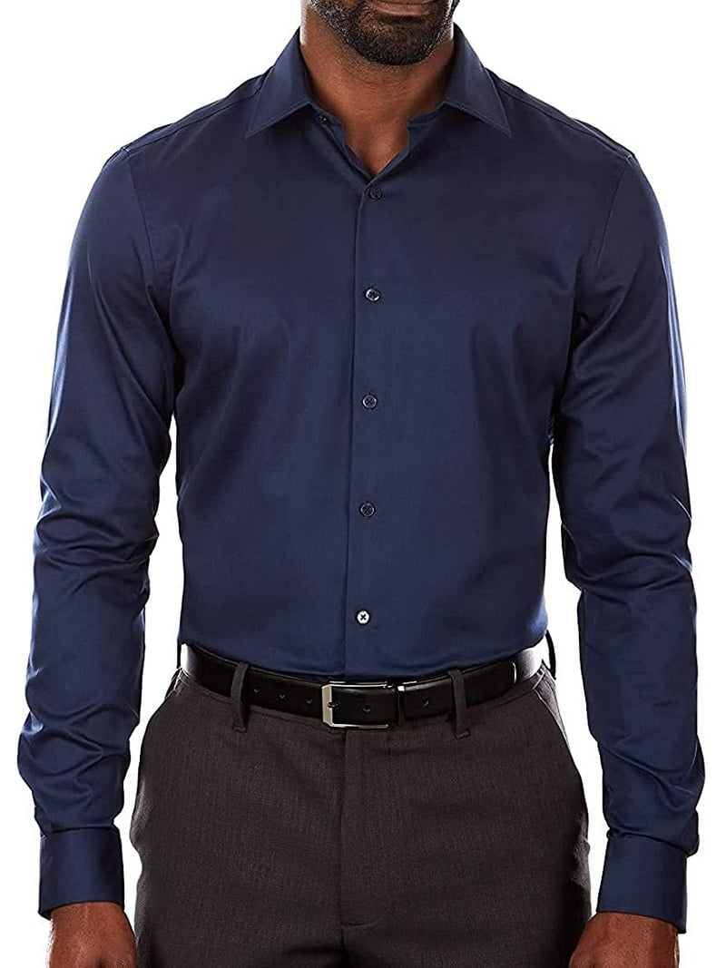 Van Heusen Mens Dress Shirt Slim Fit Flex Collar Stretch Solid