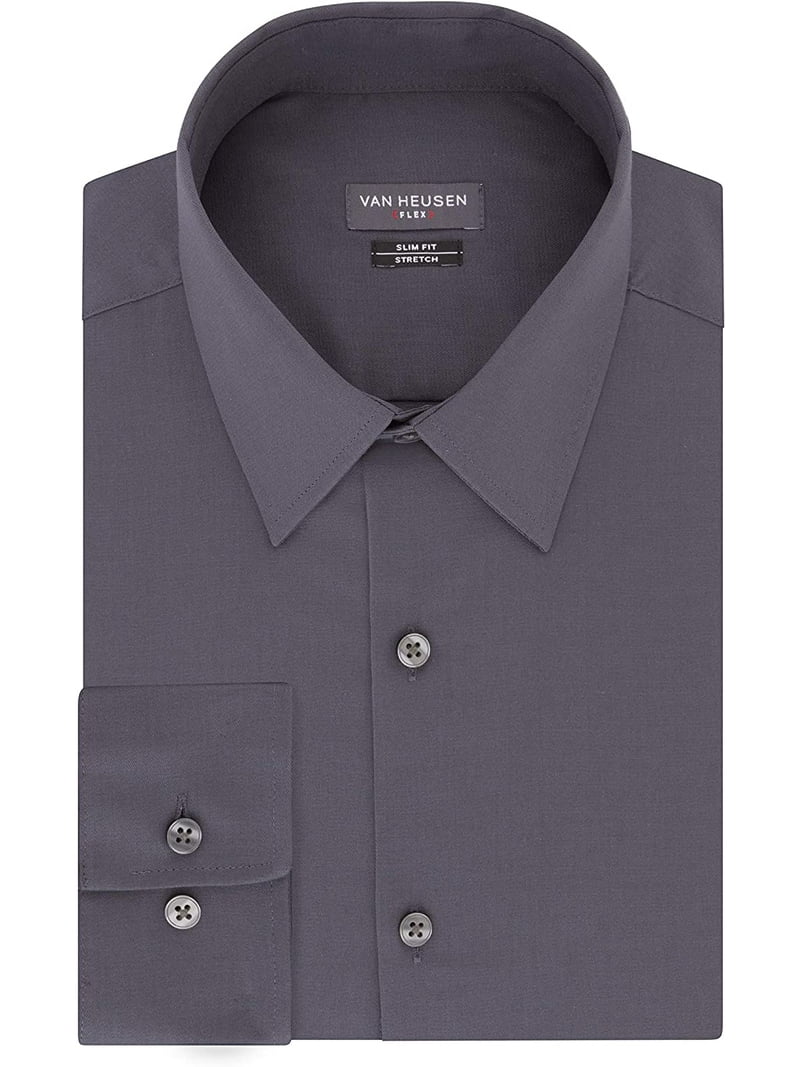 Van Heusen Mens Dress Shirt Slim Fit Flex Collar Stretch Solid