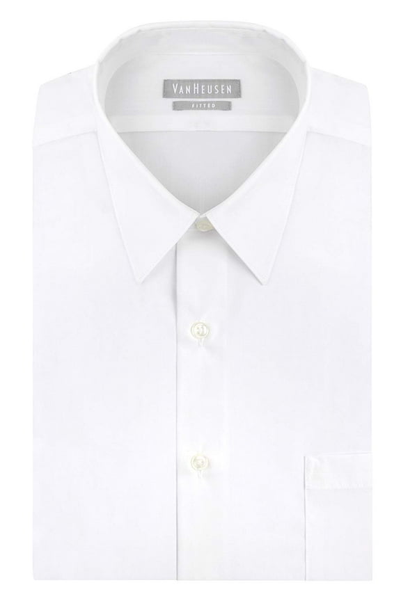 Mens Fitted Long-Sleeve Dress Shirt