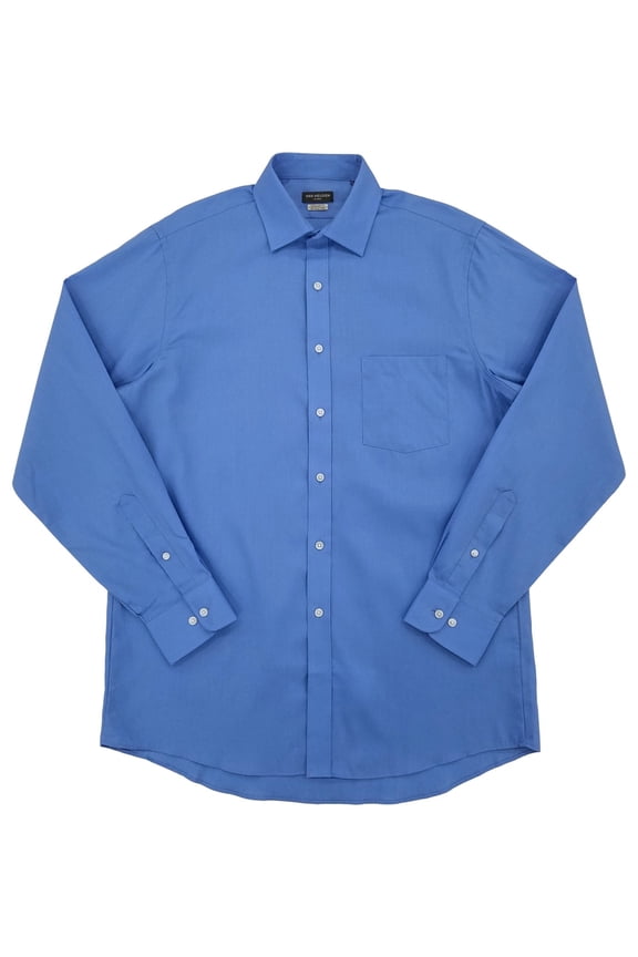 Mens French Blue Flex Collar Long Sleeve Button-Up Shirt 17.5 32/33