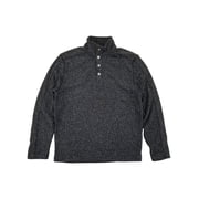 Van Heusen Mens Gray Flex Fleece Buttoned Mock Neck Pullover Sweatshirt S