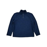 Van Heusen Mens Grecian Blue Flex Fleece Button Mock Pullover Sweatshirt XL