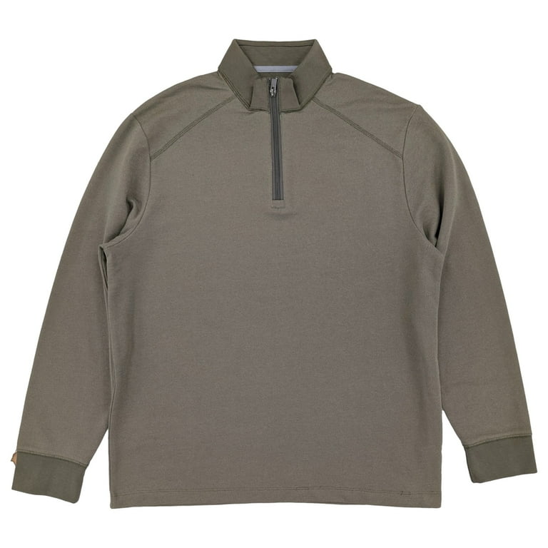 Van Heusen Mens Green Regular Fit Long Sleeve Pique Quarter Zip