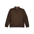 thumbnail image 1 of Van Heusen Mens Groundhog Brown Flex Fleece Quarter-Zip Pullover Sweatshirt XL, 1 of 1