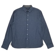 Van Heusen Mens Indigo Paisley Long Sleeve Slim Fit Button-Down Shirt Large
