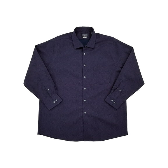 Van Heusen Mens Midnight Blue Flex Long Sleeve Button-Up Shirt 18.5 34/35