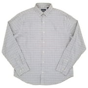 Van Heusen Mens Monument Plaid Twill Slim Fit Never Tuck Button-Down Shirt M