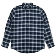 Van Heusen Mens Navy Black Plaid Regular Fit Long Sleeve Button-Down Shirt M