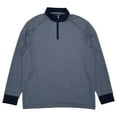 thumbnail image 1 of Van Heusen Mens Navy Blue Long Sleeve High Neck Pique Quarter-Zip Sweater L, 1 of 2
