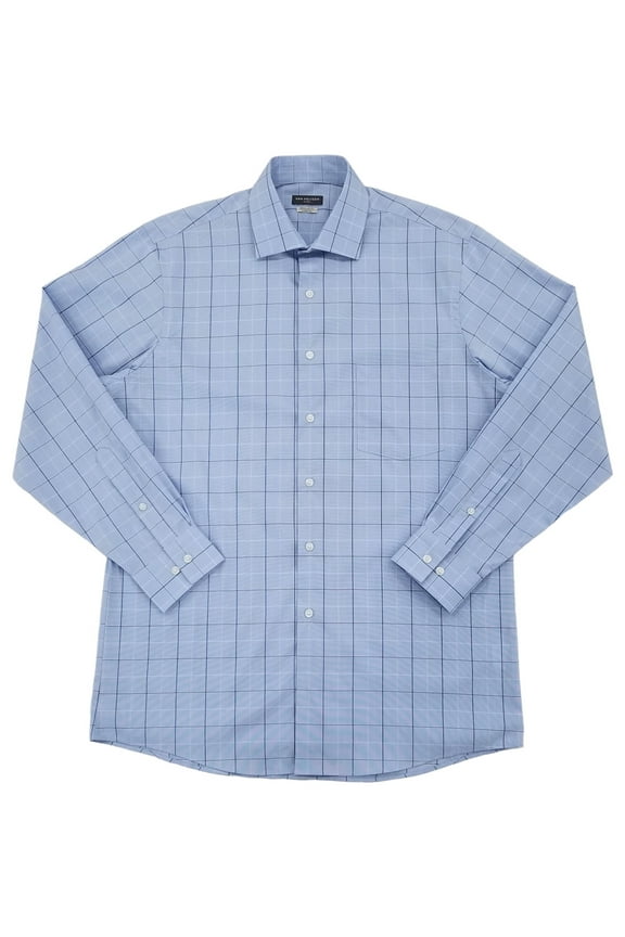 Mens Periwinkle Blue Flex Long Sleeve Button-Up Shirt 16 32/33