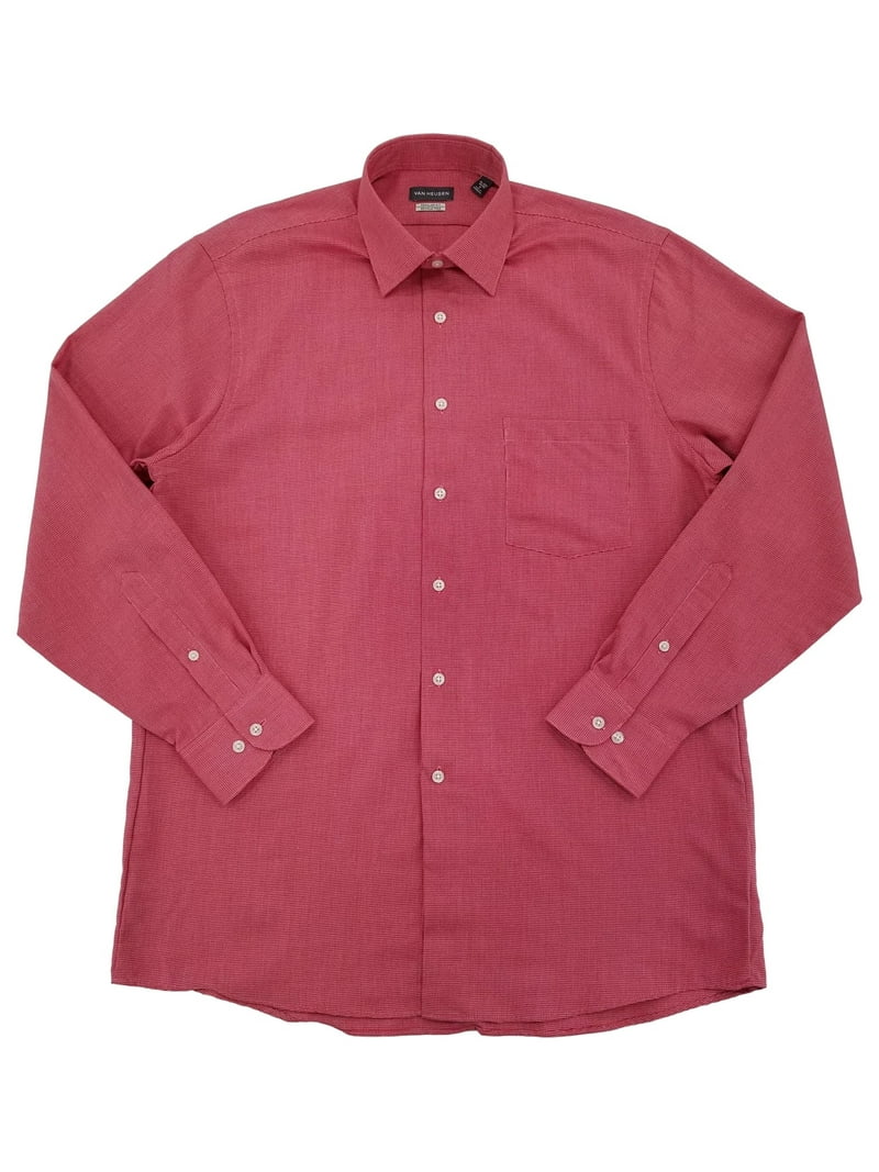 Van Heusen Mens Red Clay Regular Fit Long Sleeve Button-Up Shirt Medium -  Walmart.com