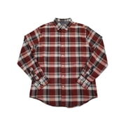 Van Heusen Mens Red & Gray Plaid Flex Non-Iron Long Sleeve Button-Down Shirt S