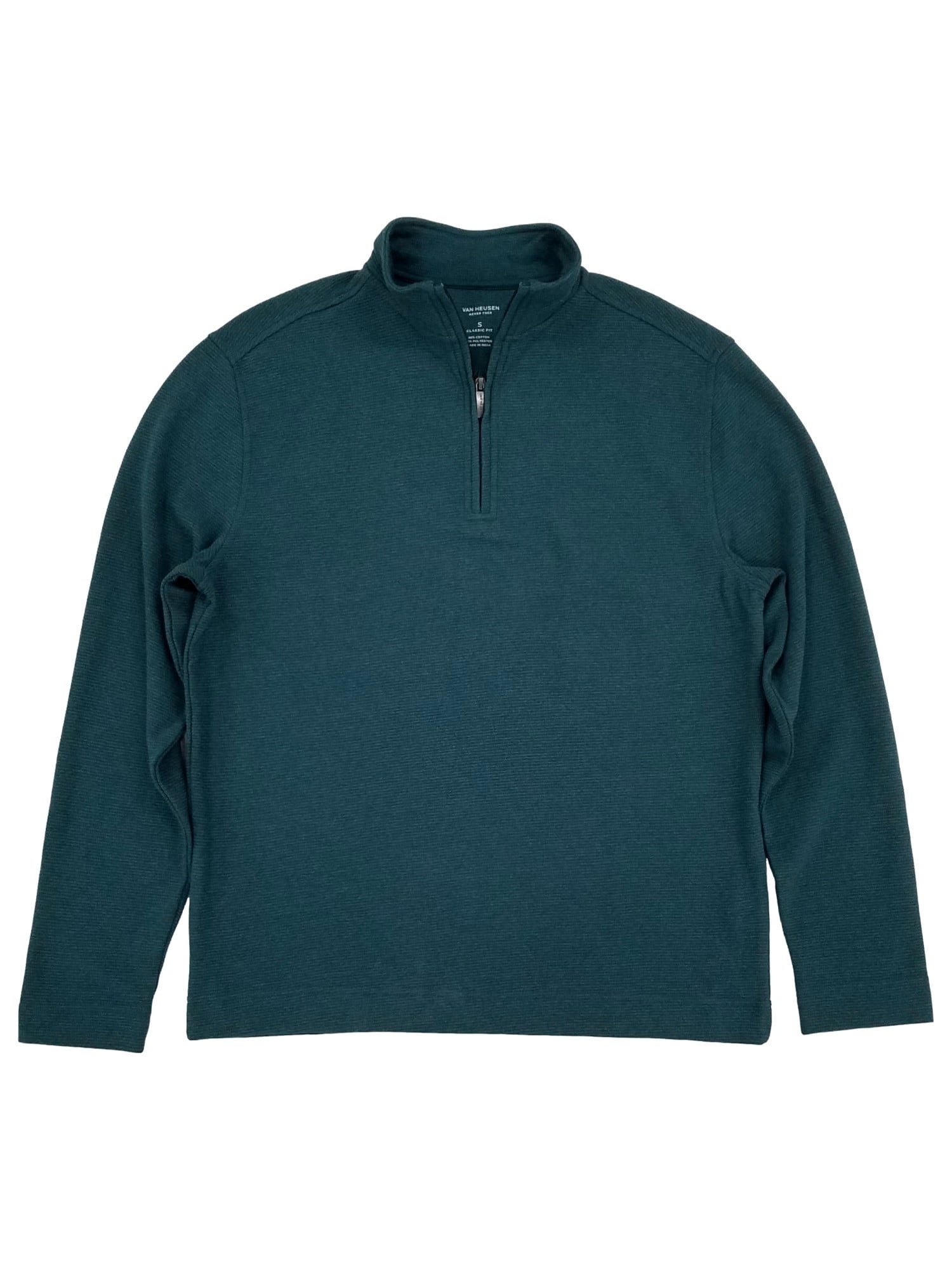 Van Heusen Mens Auburn Orange Flex Fleece Quarter-Zip Pullover