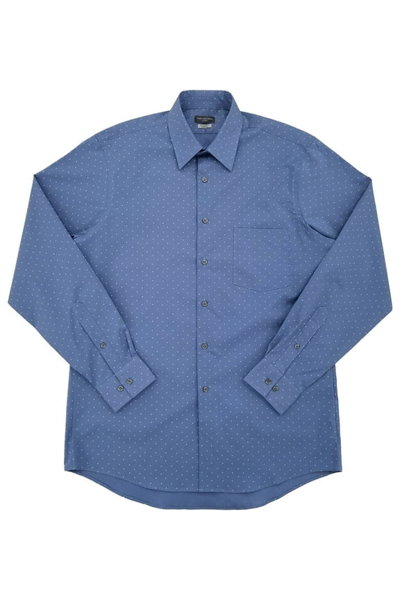 Mens Stream Blue Flex Collar Long Sleeve Button-Up Shirt Medium