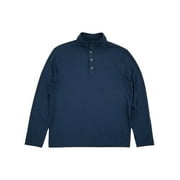 Van Heusen Mens Turq Seabed Never Tuck Classic-Fit Button Mock Neck Pullover XXL