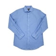 thumbnail image 1 of Van Heusen Mens Vista Blue Sateen Stripe Flex Long Sleeve Button-Up Shirt Large, 1 of 2