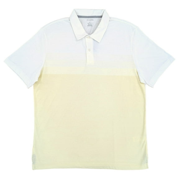 Van Heusen Mens White Yellow Ombre Short Sleeve Polo Shirt X-Large