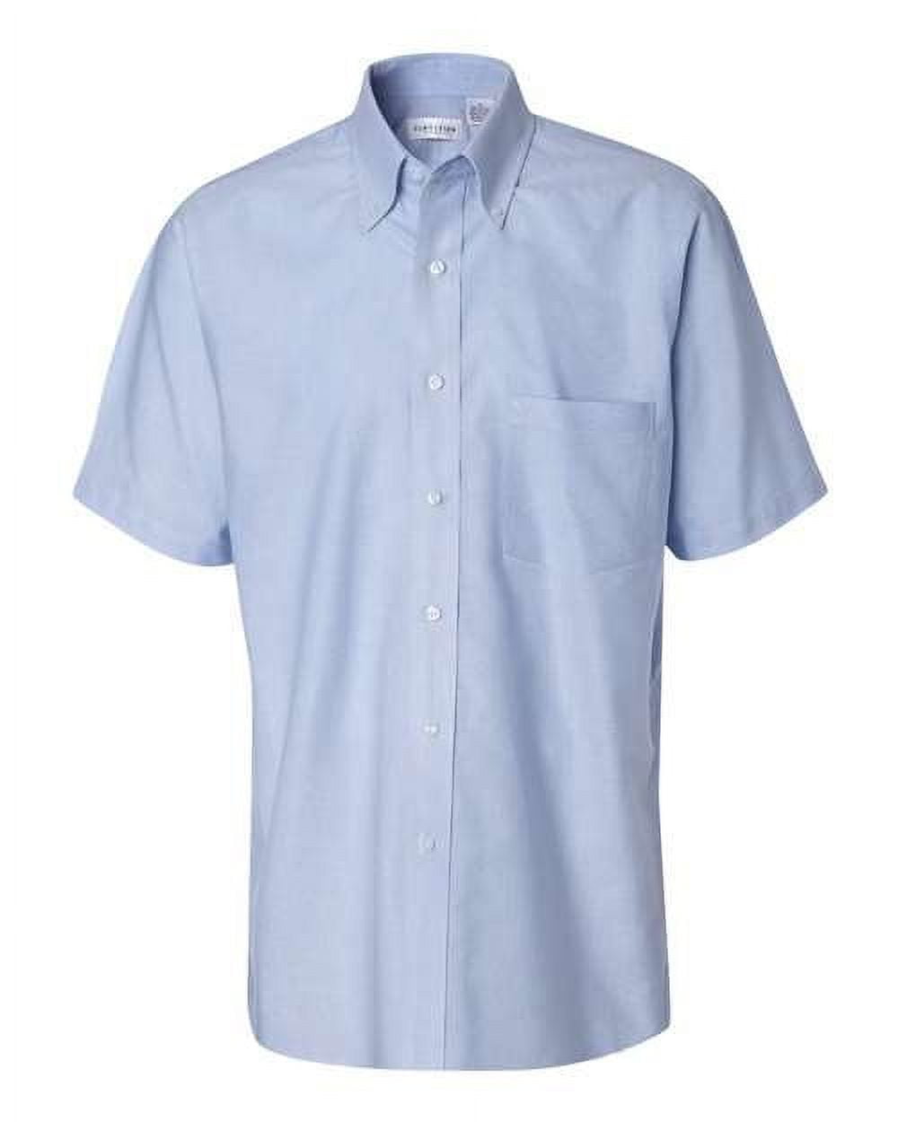 Van Heusen Short Sleeve Oxford Shirt in Light Blue 2XL | 13V0042 ...