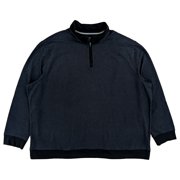 Van Heusen Tall Mens Ice Blue Twill Quarter-Zip Pullover Sweatshirt 4XLT