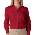 thumbnail image 1 of Van Heusen V0114 Ladies Long-Sleeve Silky Poplin -Cardinal-Large, 1 of 1