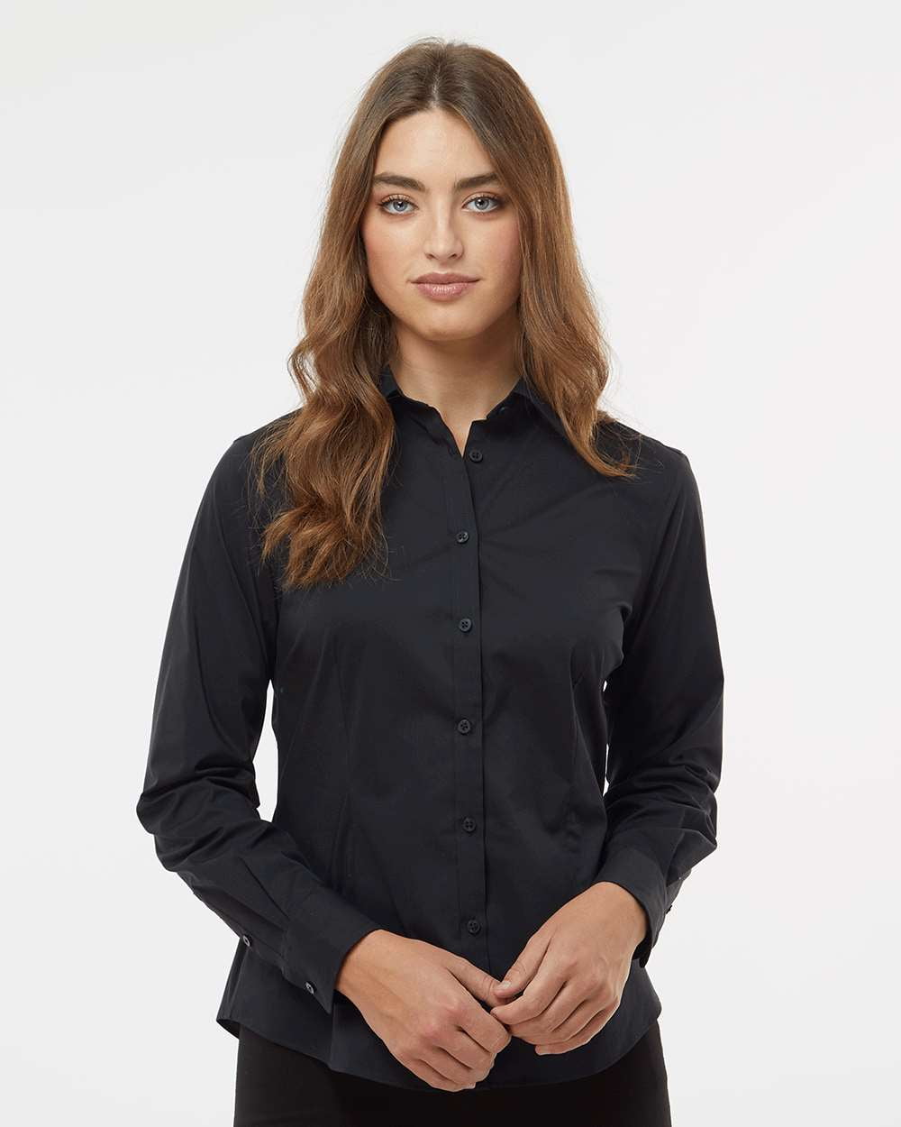 Van Heusen - Women's Stainshield Essential Shirt - 13V0480 - Black - Size:  2XL - Walmart.com