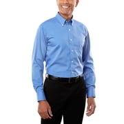 Van Heusen mens Regular Fit Twill Solid Button Down Collar Dress Shirt, Cobalt, Small US