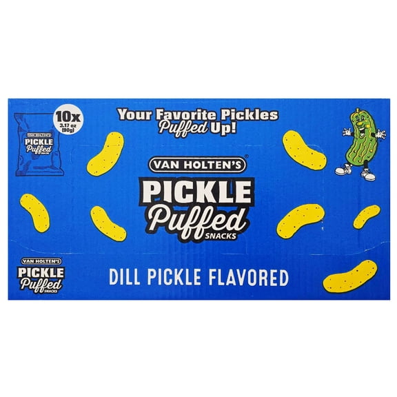 Van Holten's Pickle Puffed Snacks Dill Pickle Flavored 10 Count