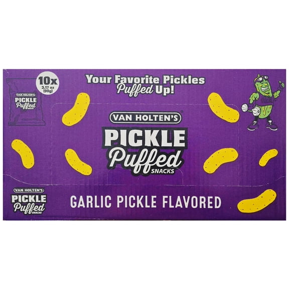 Van Holten's Pickle Puffed Snacks Garlic Pickle Flavored 10 Count