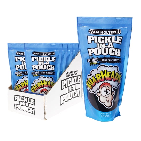 Van Holten's Pickles - Jumbo WARHEADS Blue Raspberry Pickle-In-A-Pouch - 12 Pack