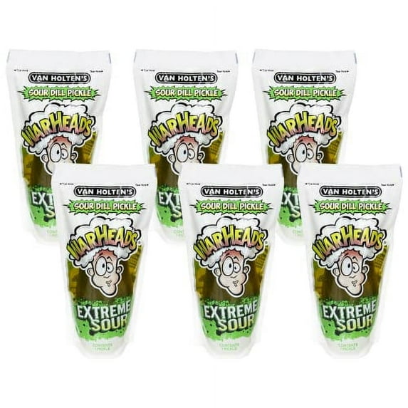 Van Holten’s Pickles - Jumbo WARHEADS Pickle-In-A-Pouch - 6 Pack