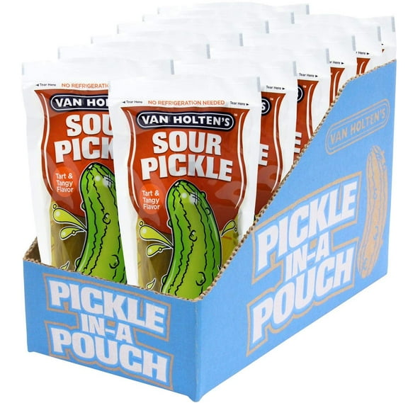 (Price/CASE)Van Holten'S Large Sour Pickle Individually Packed In A Pouch 1 Per Pouch - 12 Per Case