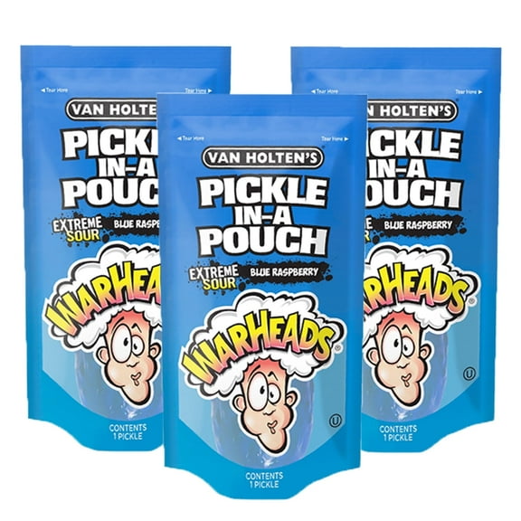 Van Holten's Warhead Extreme Sour Jumbo Pickle, Blue Raspberry, 3 Pack