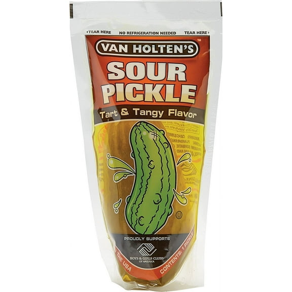 Van Holtens - Pickle-In-A-Pouch Jumbo Sour Pickles - Individually Pouched 12 Pack