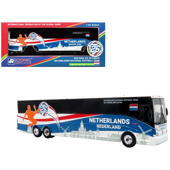 Van Hool CX-45 Coach Bus "Netherlands National Football Team" White w/Graphics 1/87 (HO) Diecast Model by Iconic Replicas