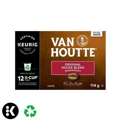 Van Houtte Decaffeinated Medium Roast Coffee, 12-Count K-Cups for Keurig Brewers (Pack of 6)