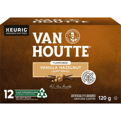 Van Houtte Vanilla Hazelnut Coffee, Light Roast, Keurig 12ct